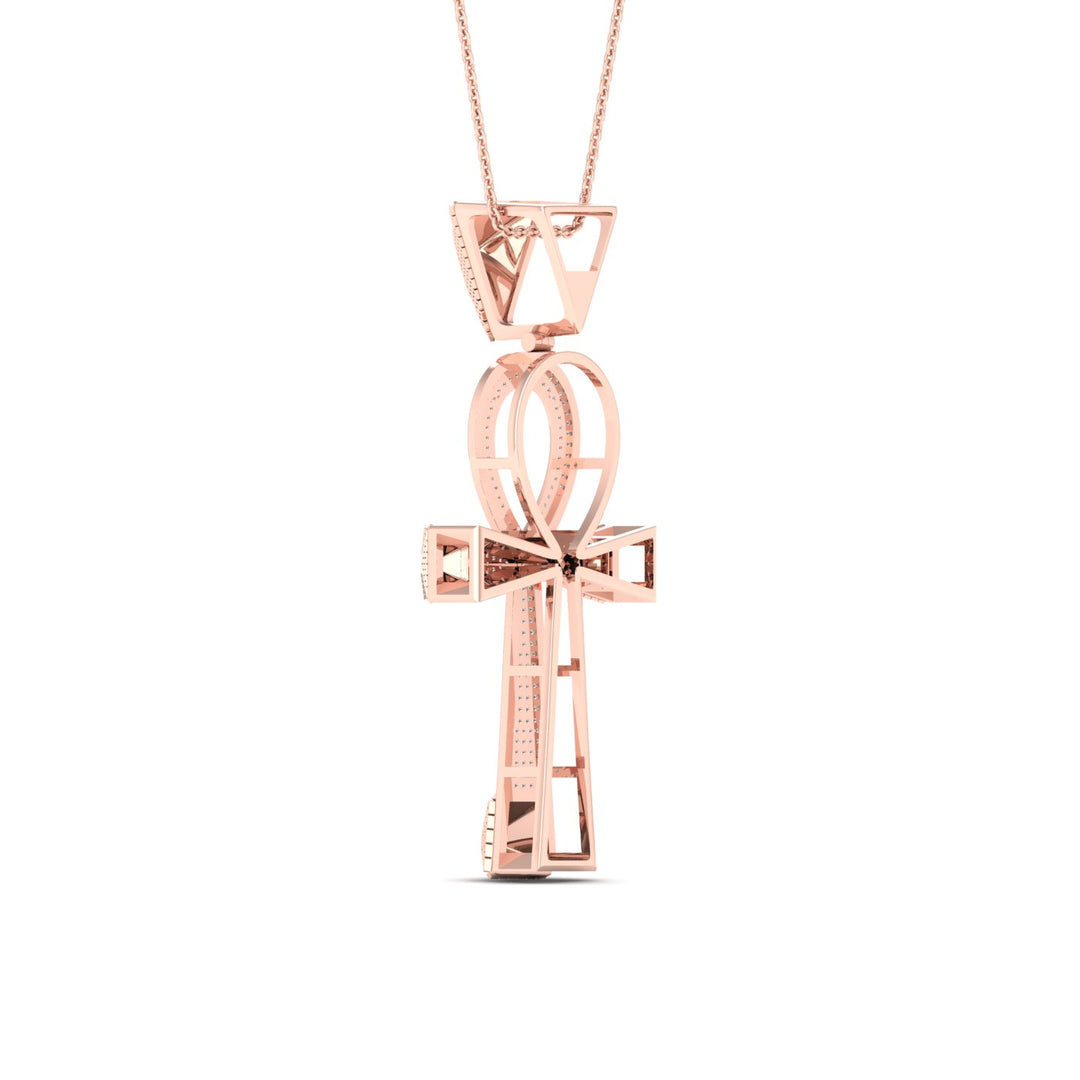 Romantic 10k Rose Gold 0.50CT Lab Diamond Pendant Necklace