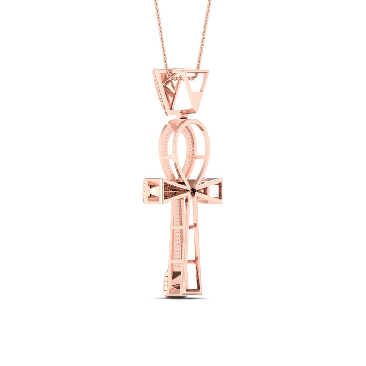 Romantic 10k Rose Gold 0.50CT Lab Diamond Pendant Necklace