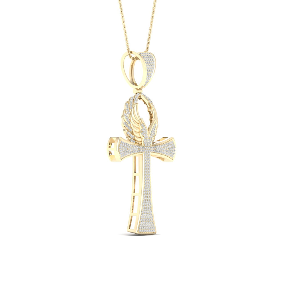 10k Yellow Gold 0.90CT Lab Diamond Religious Pendant