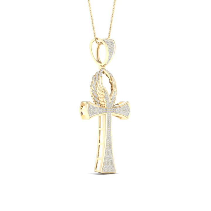 10k Yellow Gold 0.90CT Lab Diamond Religious Pendant
