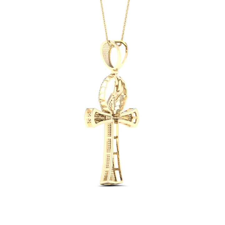 10k Yellow Gold 0.90CT Lab Diamond Religious Pendant