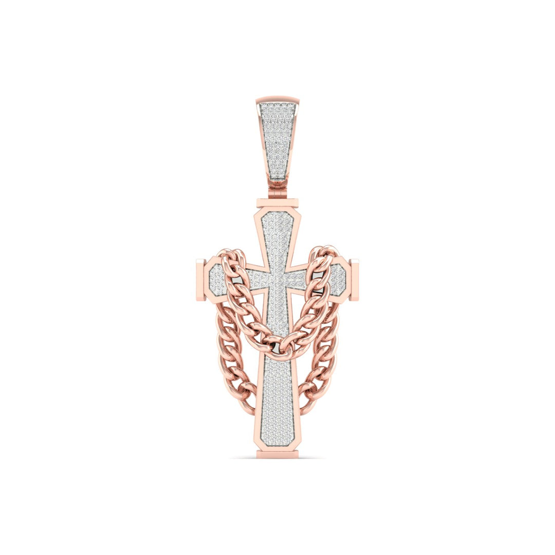 Delicate 10k Rose Gold 0.43CT Lab Diamond Pendant