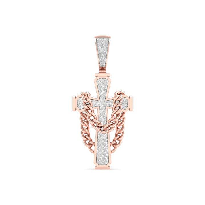 Delicate 10k Rose Gold 0.43CT Lab Diamond Pendant