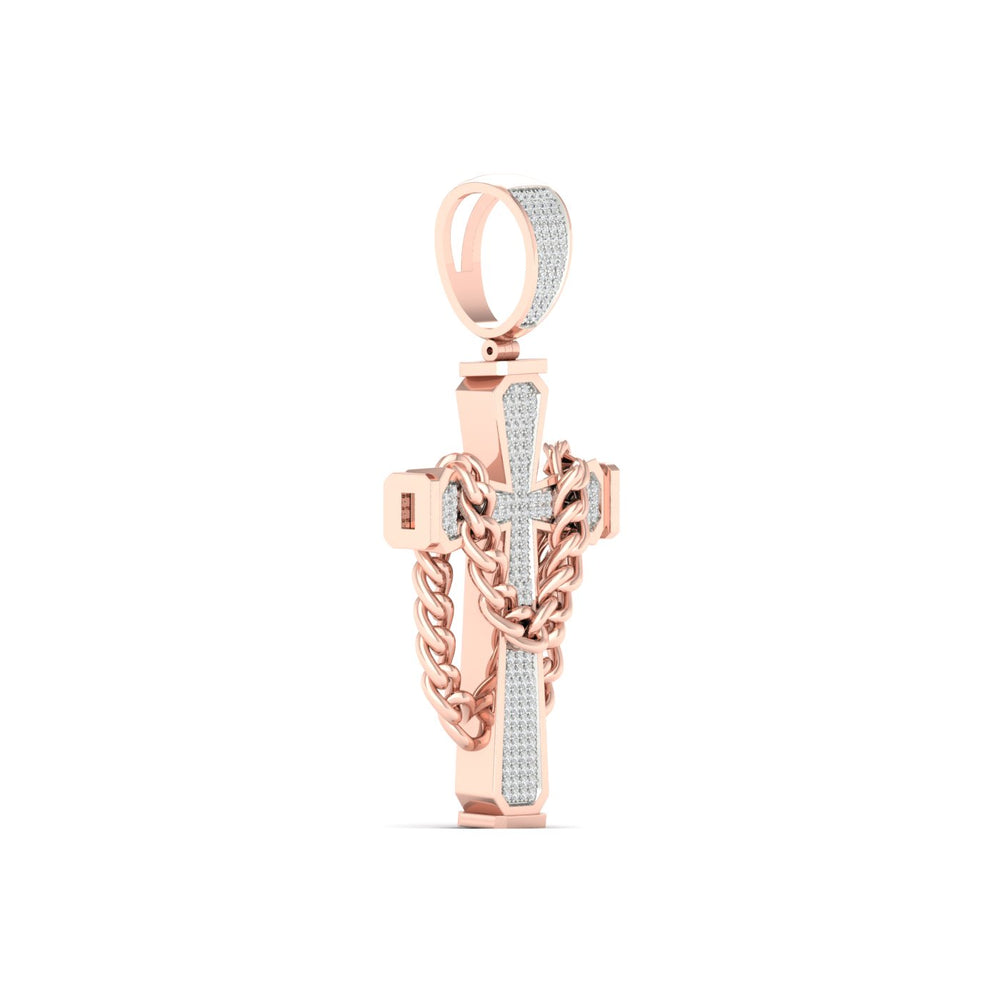 Delicate 10k Rose Gold 0.43CT Lab Diamond Pendant