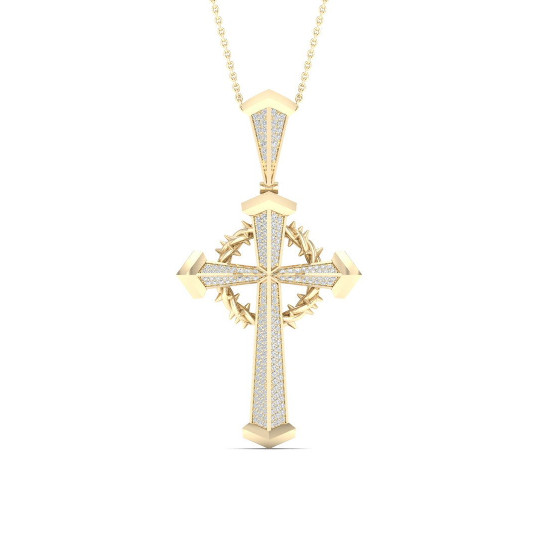 10k Yellow Gold 0.50CT Lab Diamond Religious Pendant