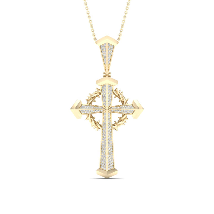 10k Yellow Gold 0.50CT Lab Diamond Religious Pendant
