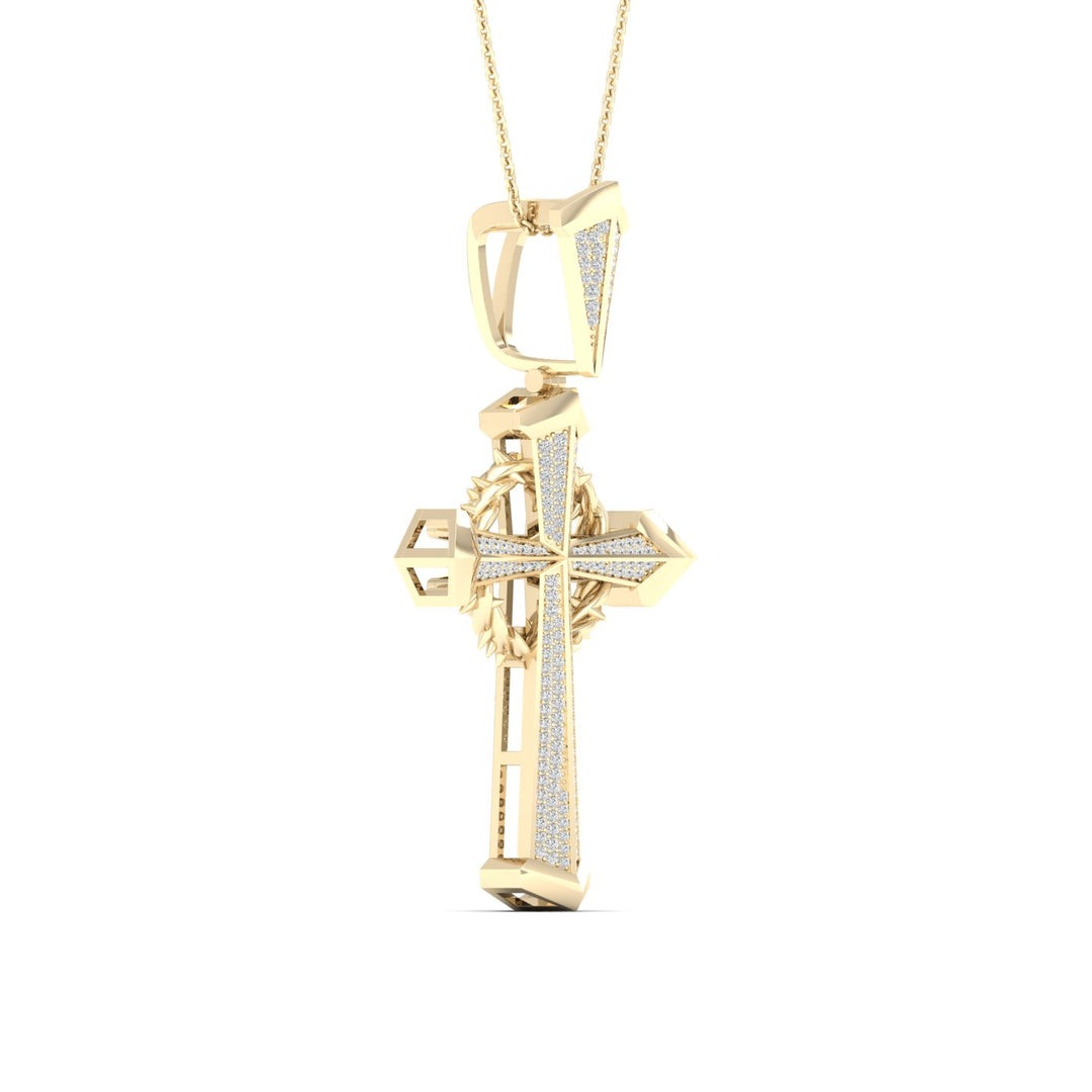10k Yellow Gold 0.50CT Lab Diamond Religious Pendant