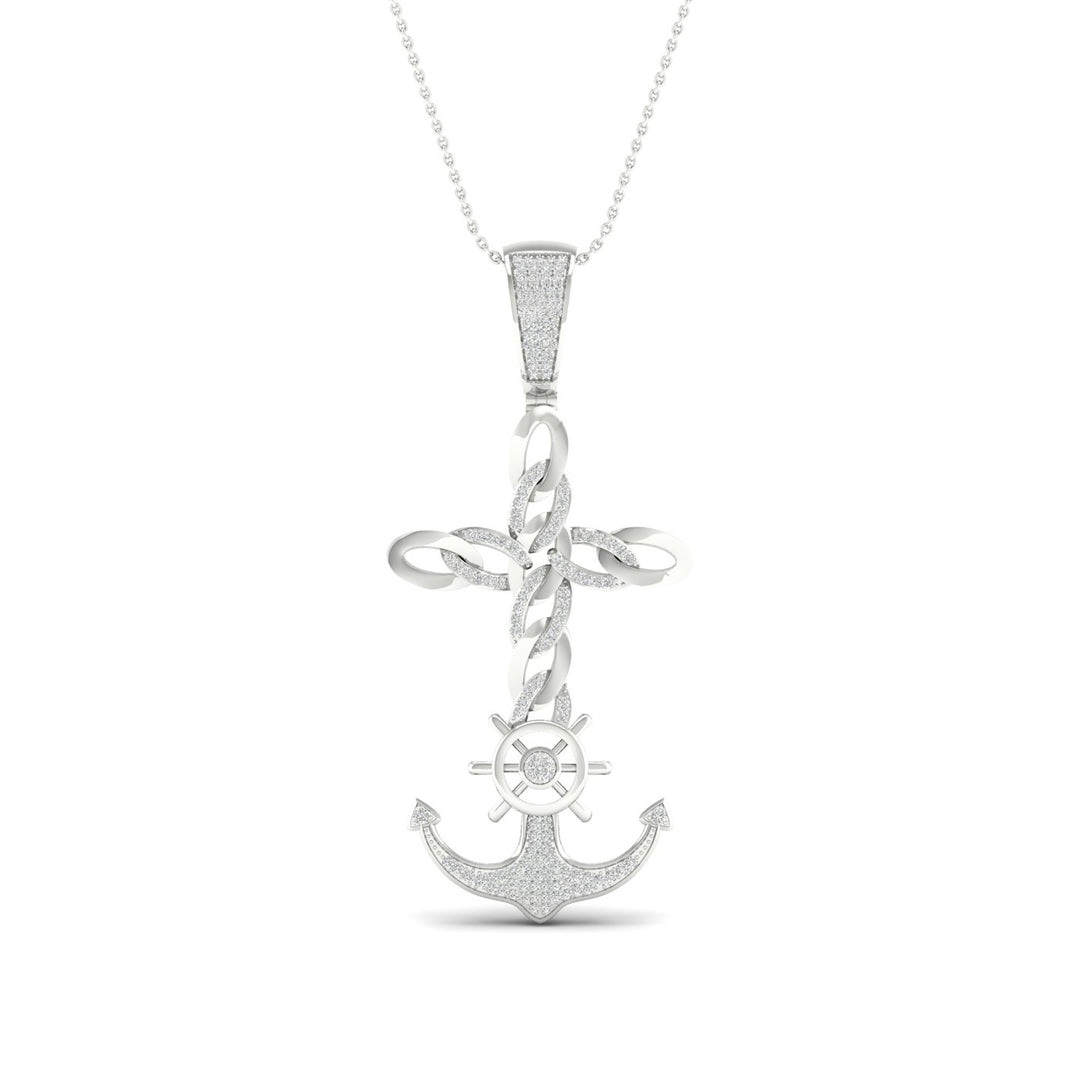 10k White Gold 0.40CT Lab Diamond Pendant Necklace