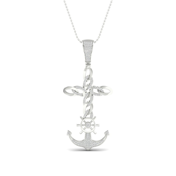 10k White Gold 0.40CT Lab Diamond Pendant Necklace