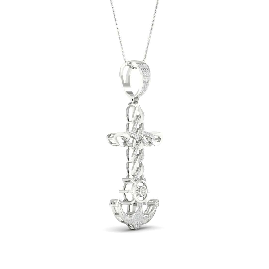 10k White Gold 0.40CT Lab Diamond Pendant Necklace