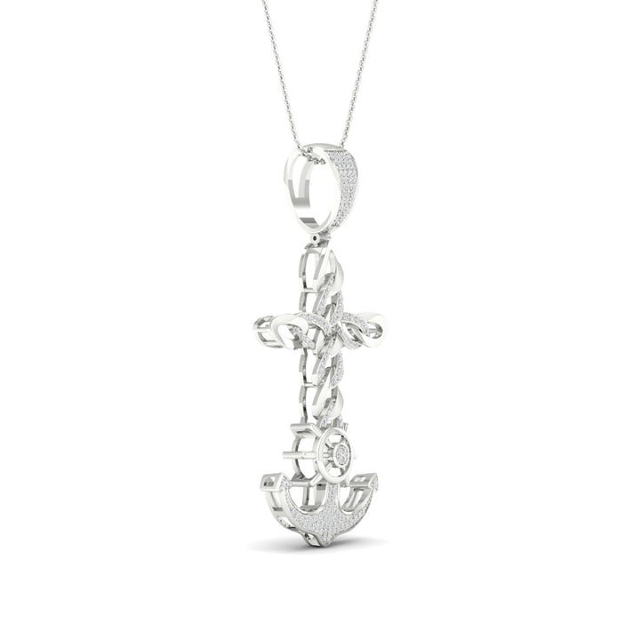 10k White Gold 0.40CT Lab Diamond Pendant Necklace
