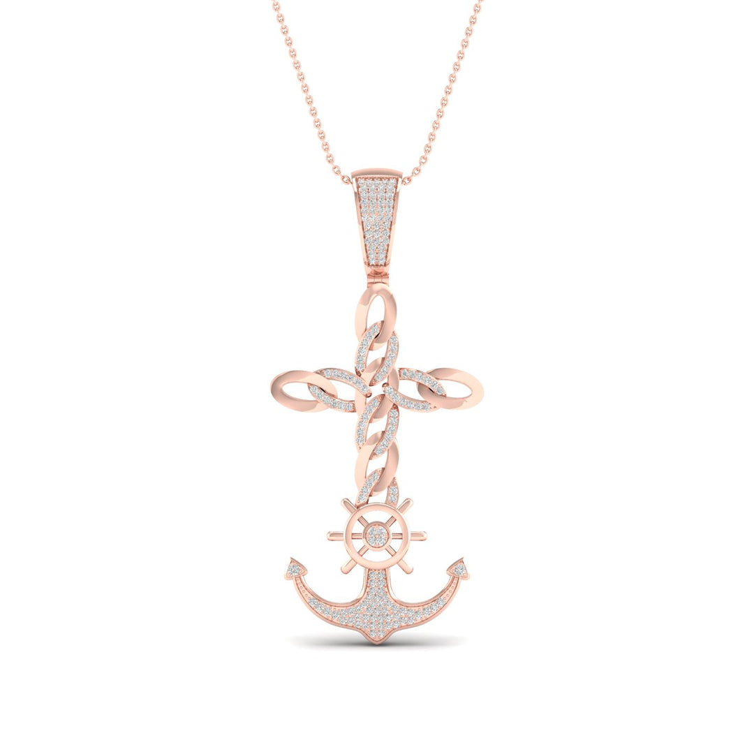 10k Rose Gold 0.40CT Lab Diamond Pendant Necklace