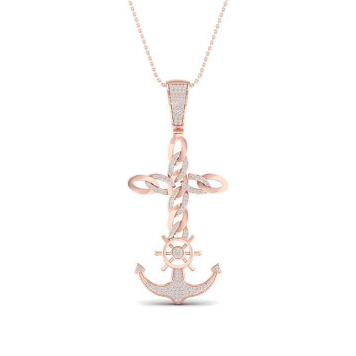 10k Rose Gold 0.40CT Lab Diamond Pendant Necklace