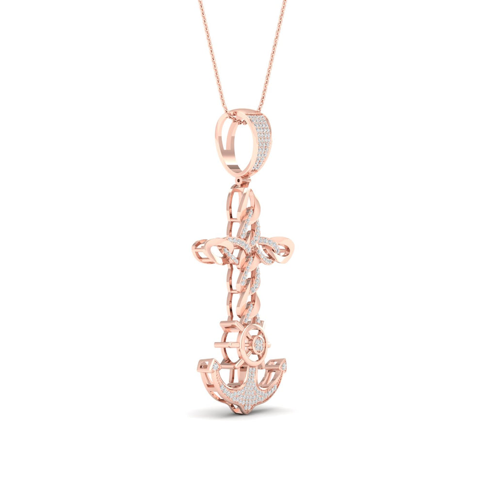 10k Rose Gold 0.40CT Lab Diamond Pendant Necklace