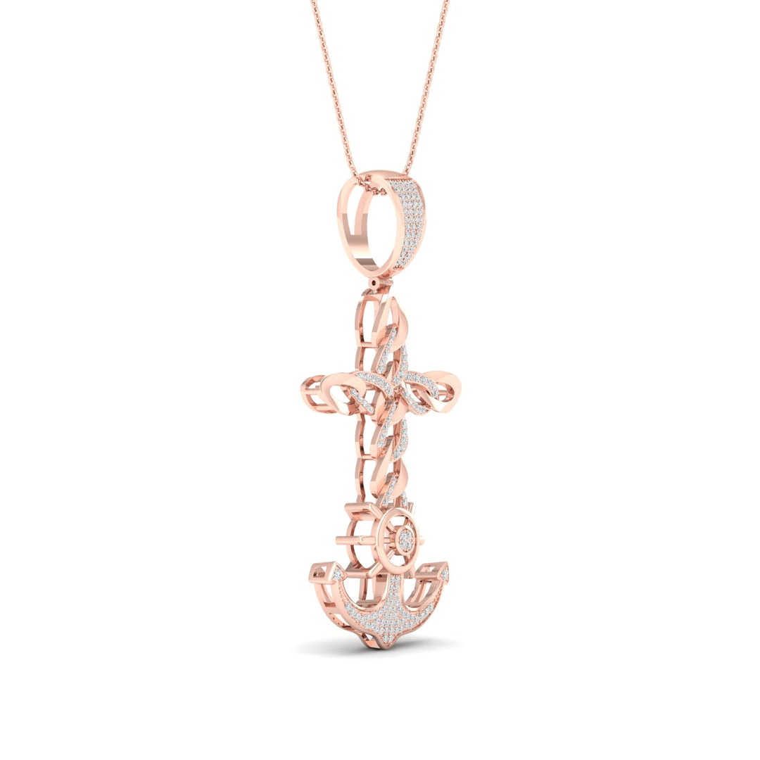 10k Rose Gold 0.40CT Lab Diamond Pendant Necklace