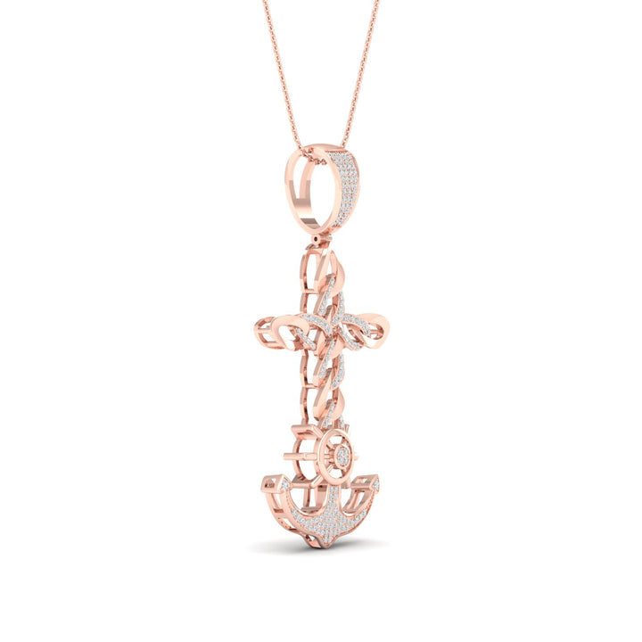 10k Rose Gold 0.40CT Lab Diamond Pendant Necklace