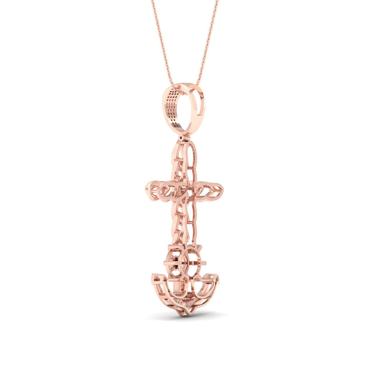 10k Rose Gold 0.40CT Lab Diamond Pendant Necklace