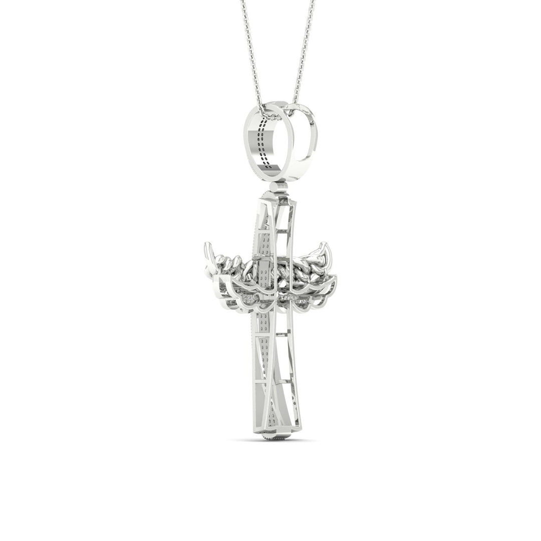 Luminous 10k White Gold Lab Diamond Religious Pendant