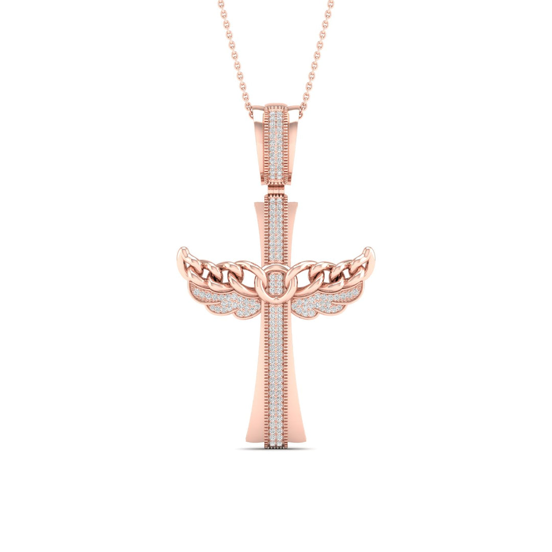 10k Rose Gold 0.43CT Lab Diamond Pendant Necklace