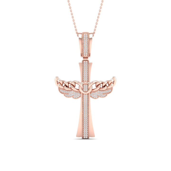 10k Rose Gold 0.43CT Lab Diamond Pendant Necklace