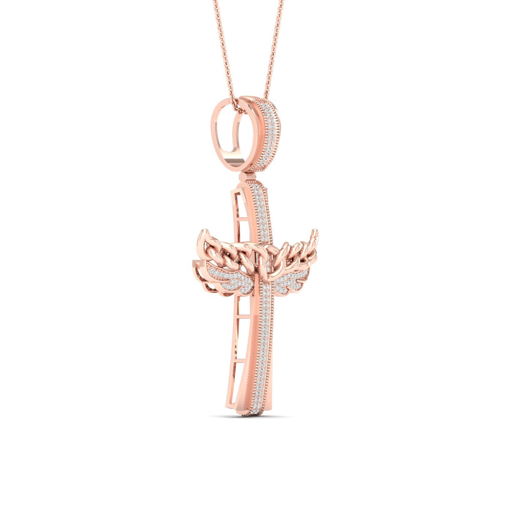 10k Rose Gold 0.43CT Lab Diamond Pendant Necklace