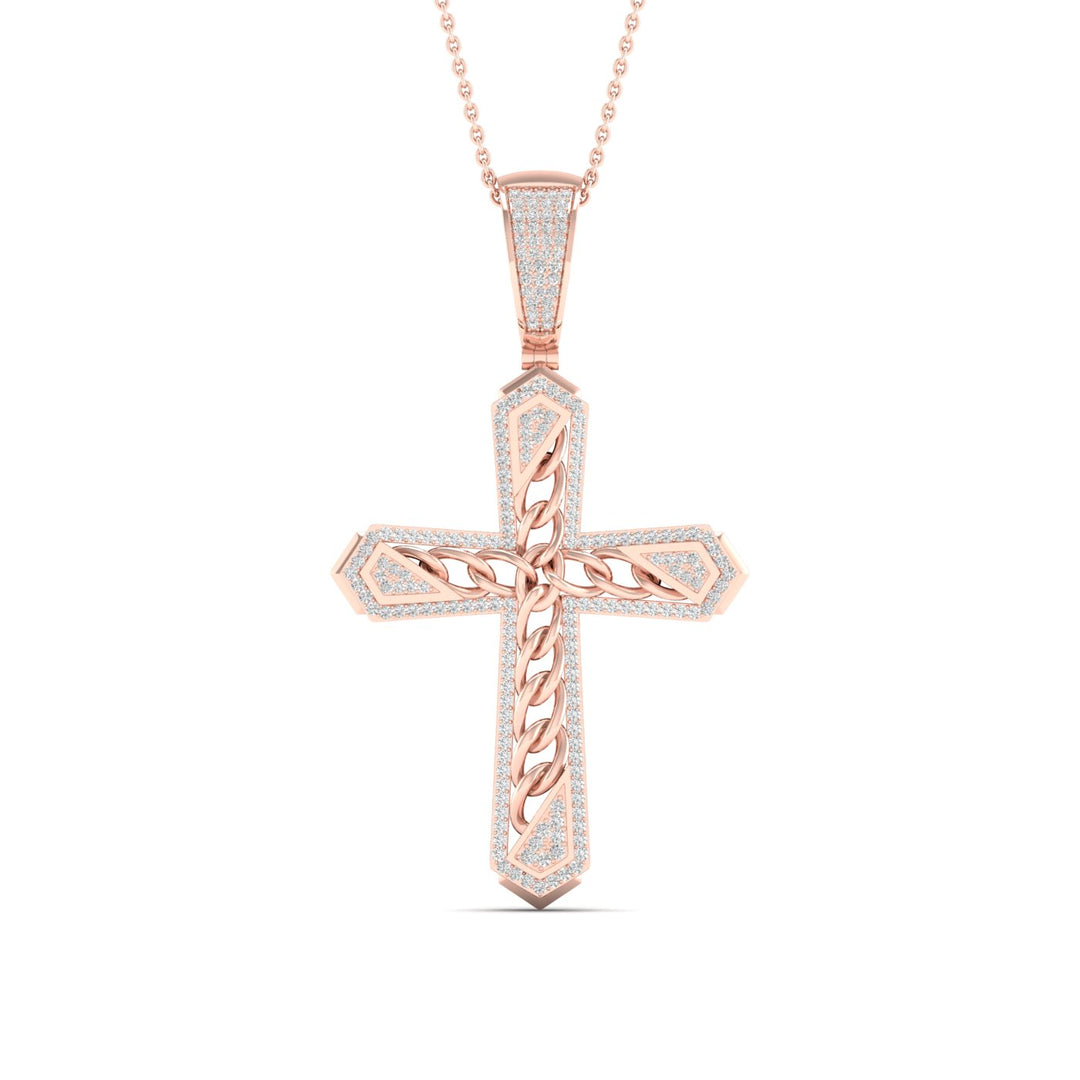 Romantic 10k Rose Gold 0.55CT Lab Diamond Pendant Necklace