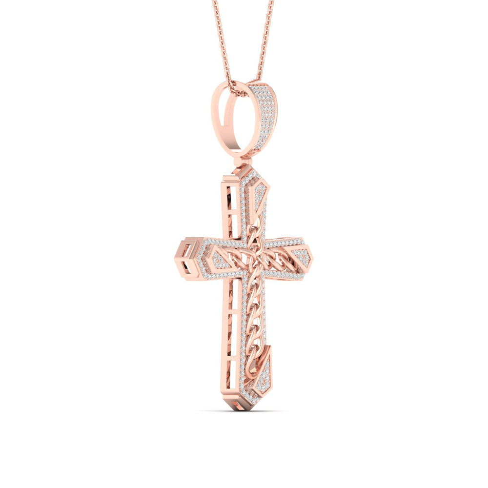 Romantic 10k Rose Gold 0.55CT Lab Diamond Pendant Necklace