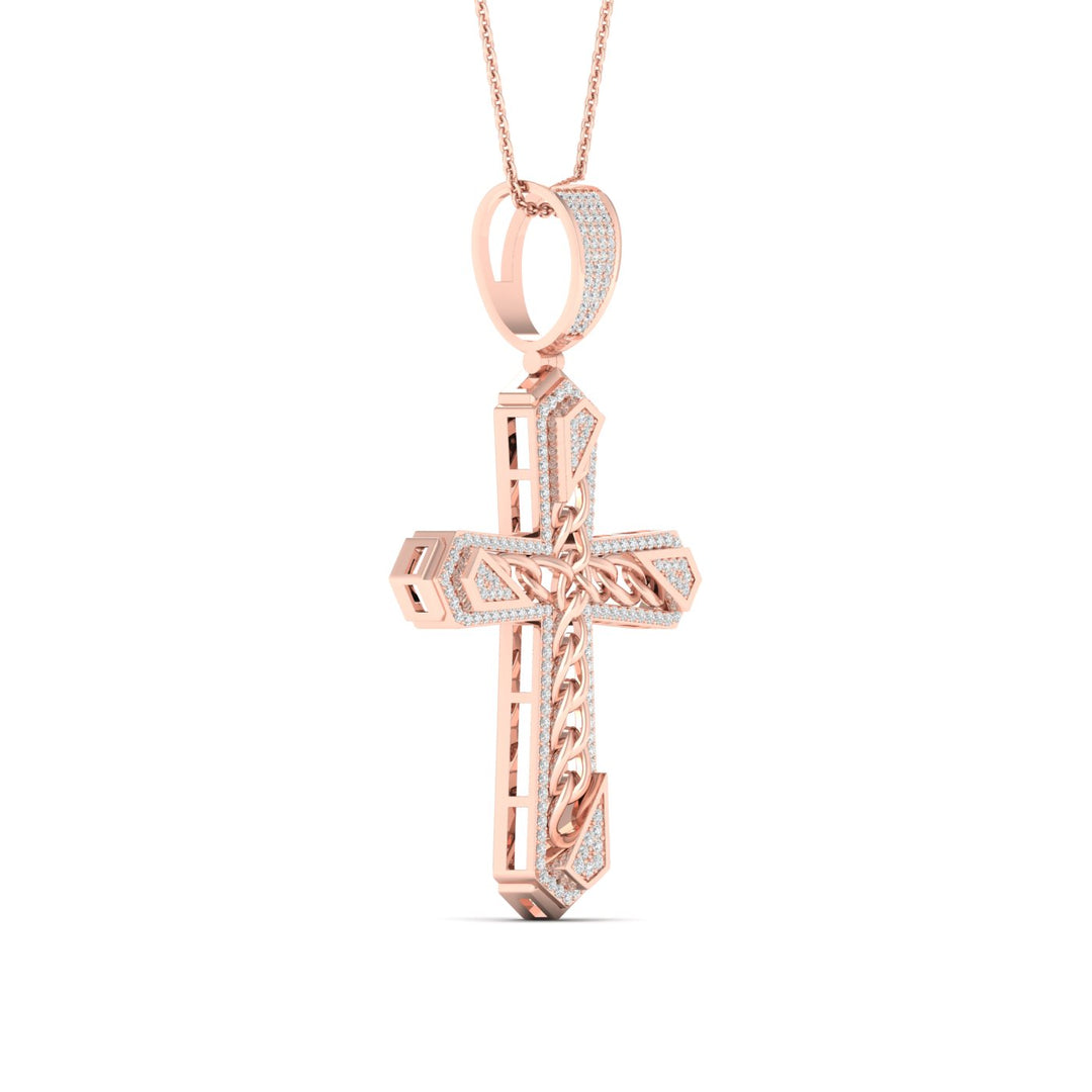 Romantic 10k Rose Gold 0.55CT Lab Diamond Pendant Necklace