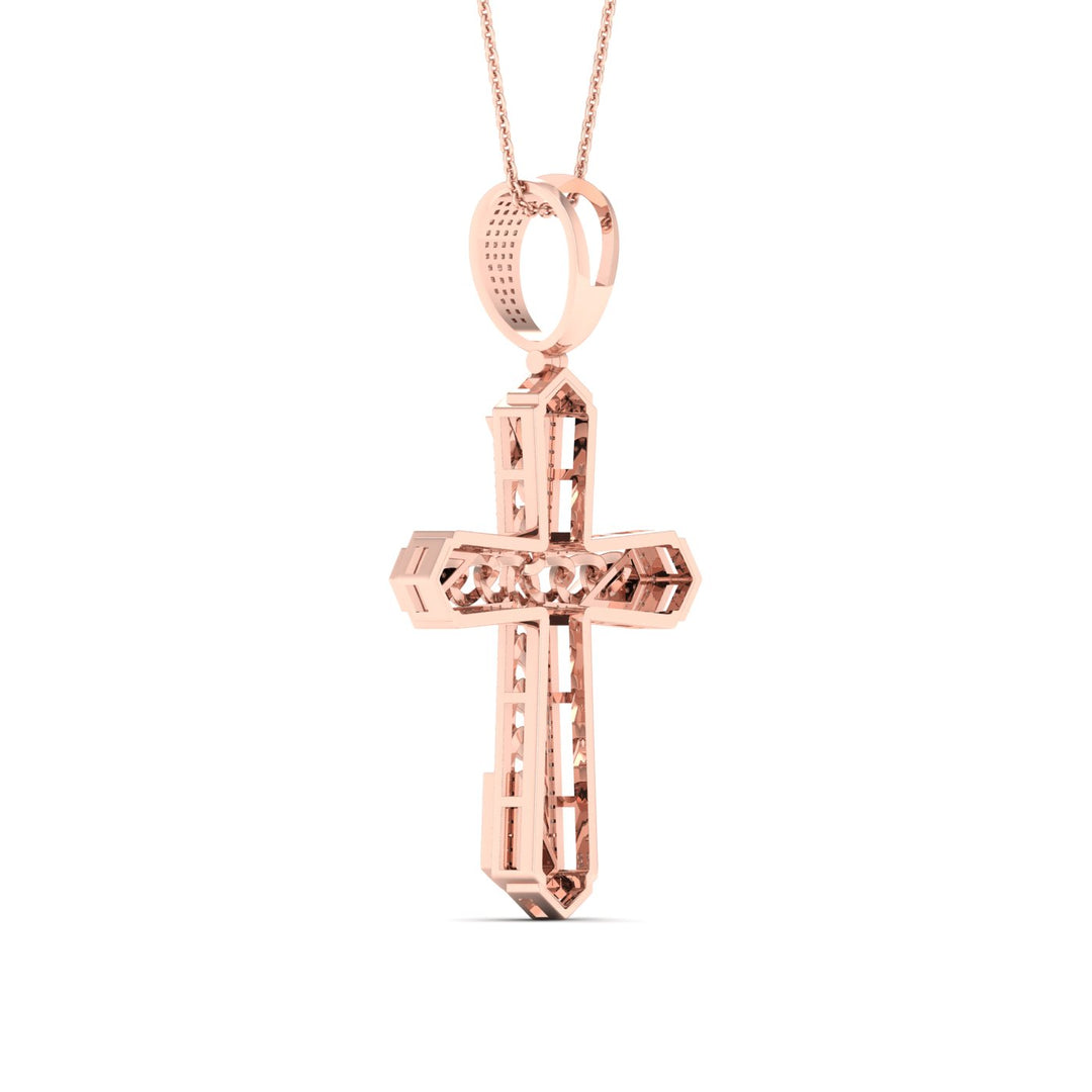 Romantic 10k Rose Gold 0.55CT Lab Diamond Pendant Necklace