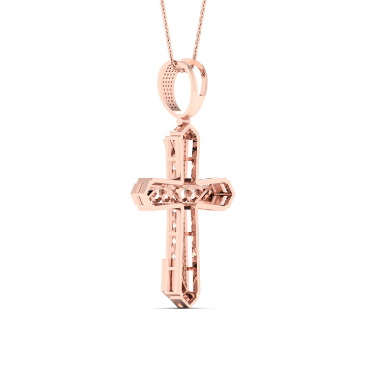 Romantic 10k Rose Gold 0.55CT Lab Diamond Pendant Necklace