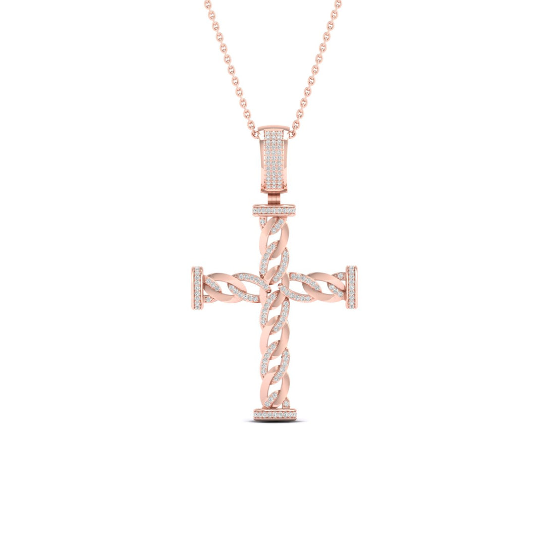 Romantic 10k Rose Gold 0.40CT Lab Diamond Pendant Necklace