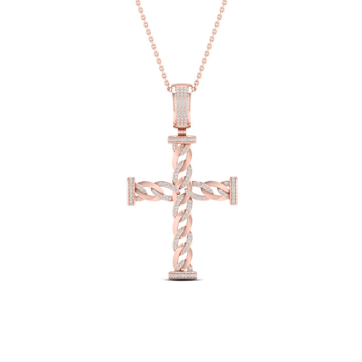 Romantic 10k Rose Gold 0.40CT Lab Diamond Pendant Necklace