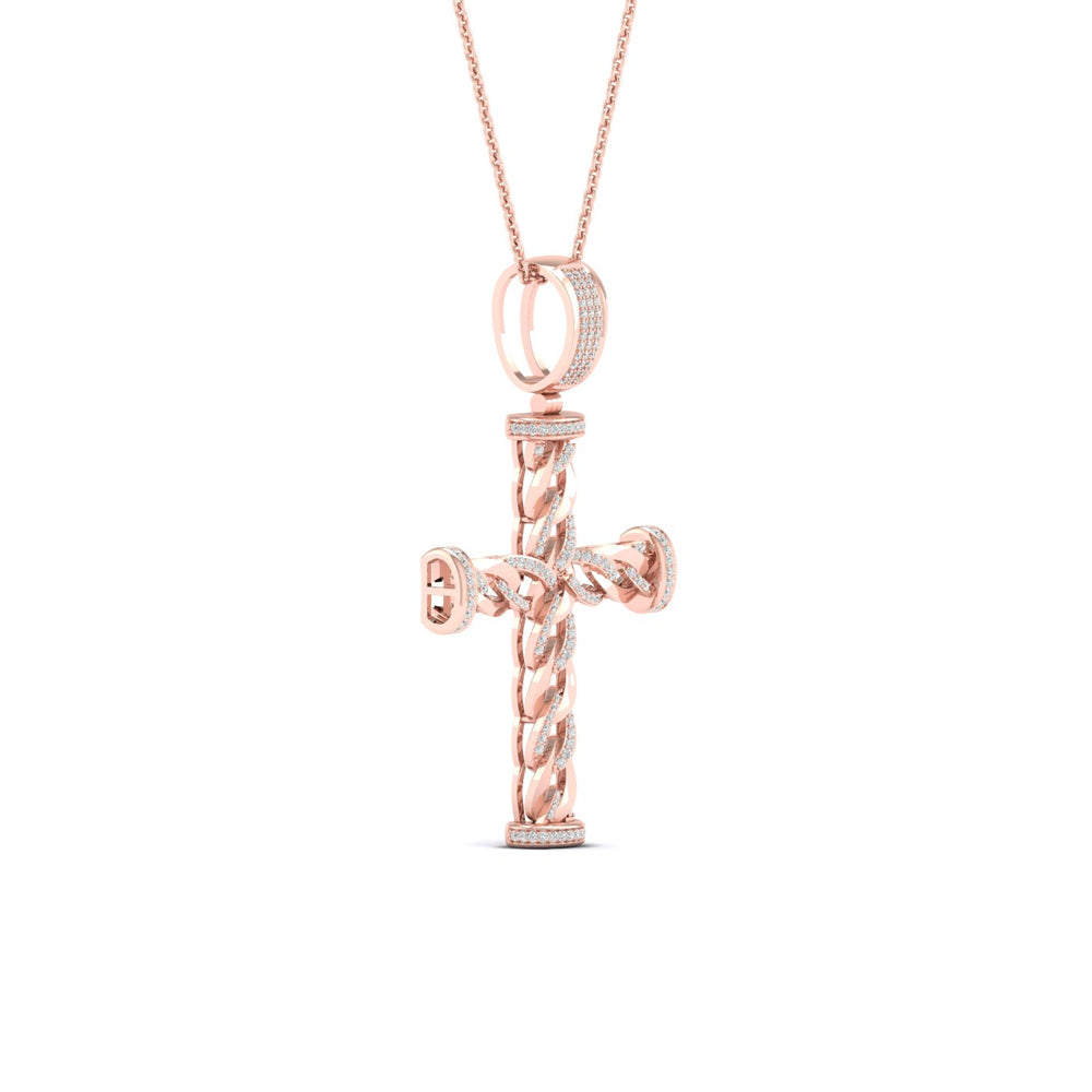 Romantic 10k Rose Gold 0.40CT Lab Diamond Pendant Necklace