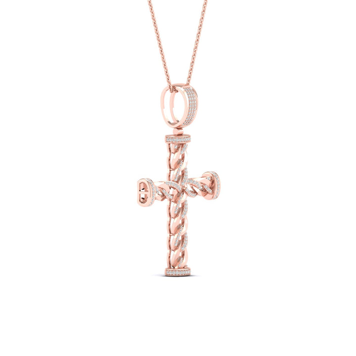 Romantic 10k Rose Gold 0.40CT Lab Diamond Pendant Necklace