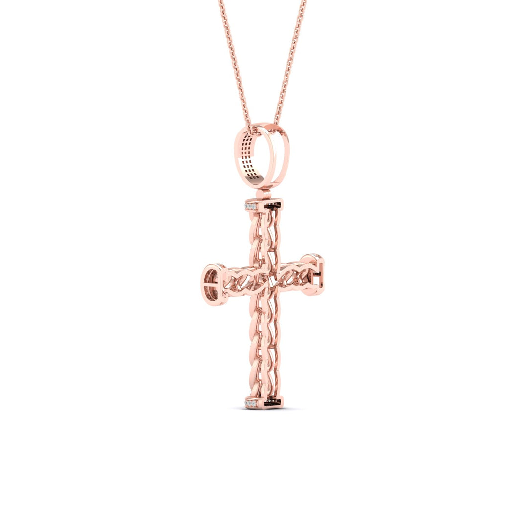 Romantic 10k Rose Gold 0.40CT Lab Diamond Pendant Necklace