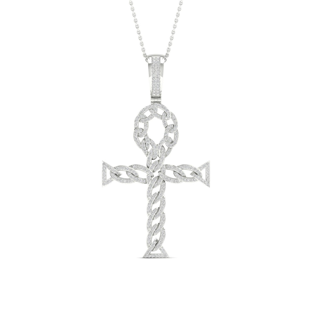 Elegant 10k White Gold 0.70CT Lab Diamond Pendant