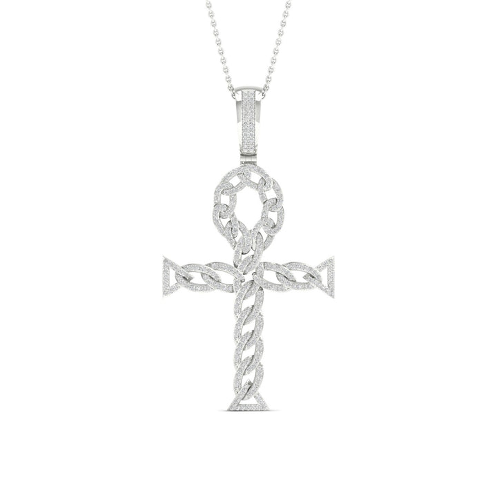 Elegant 10k White Gold 0.70CT Lab Diamond Pendant