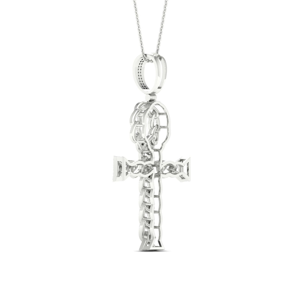 Elegant 10k White Gold 0.70CT Lab Diamond Pendant