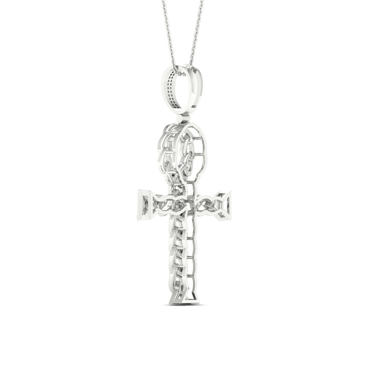 Elegant 10k White Gold 0.70CT Lab Diamond Pendant