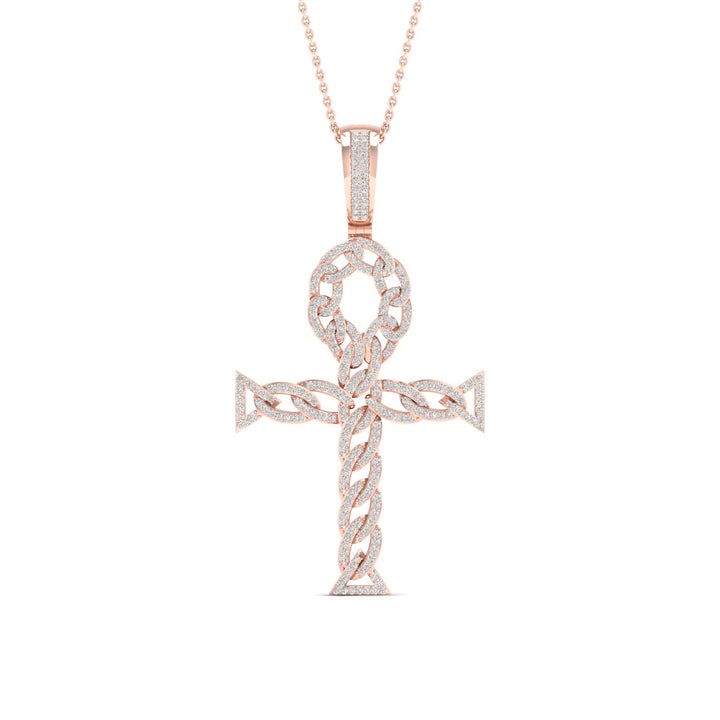 Romantic 10k Rose Gold Lab Diamond Pendant Necklace