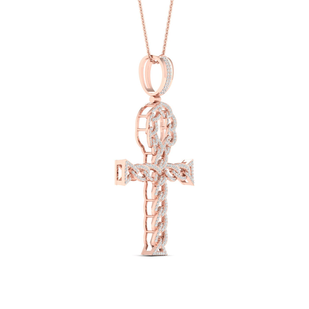 Romantic 10k Rose Gold Lab Diamond Pendant Necklace