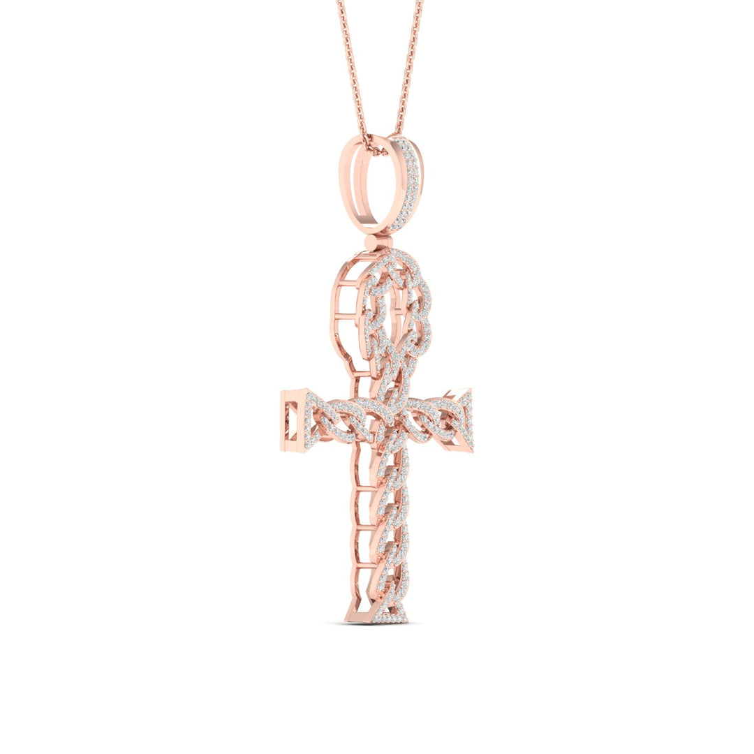 Romantic 10k Rose Gold Lab Diamond Pendant Necklace