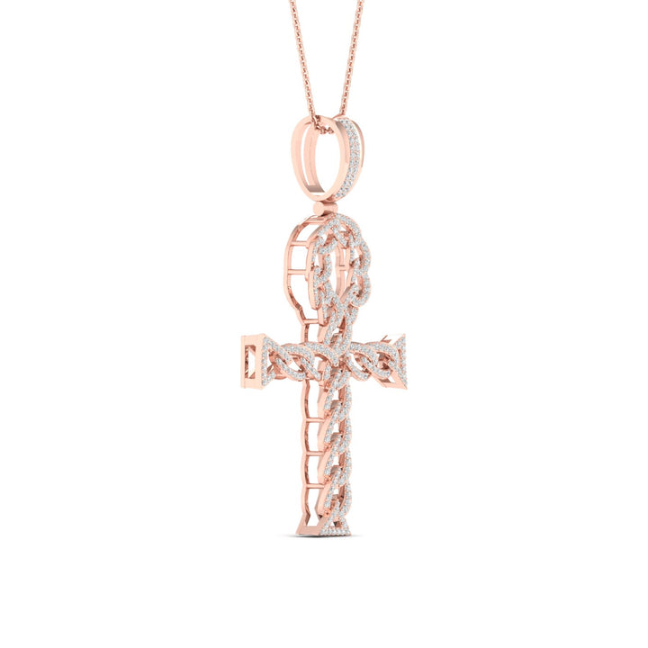 Romantic 10k Rose Gold Lab Diamond Pendant Necklace