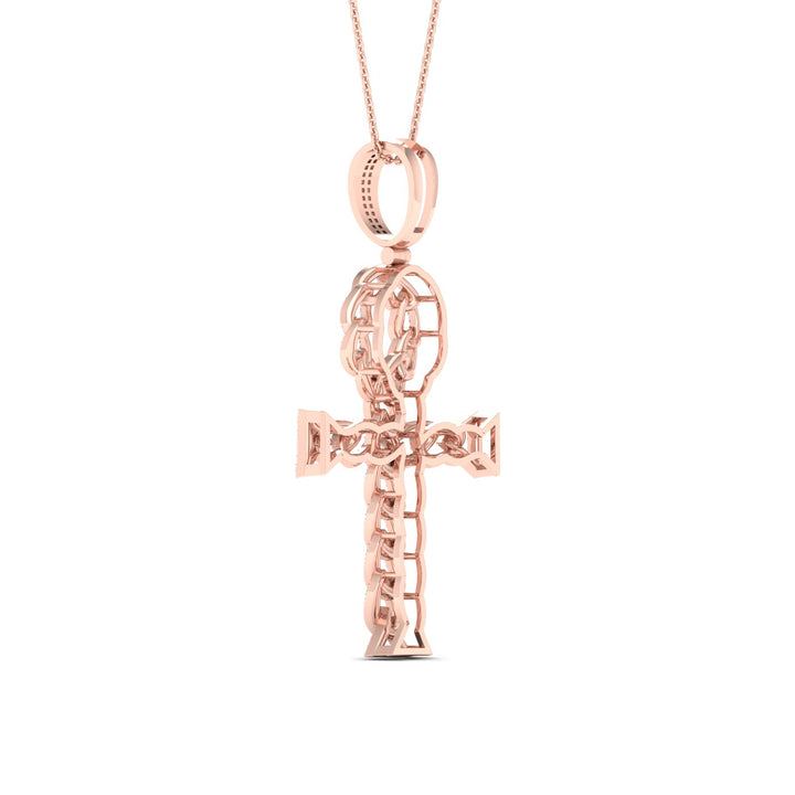 Romantic 10k Rose Gold Lab Diamond Pendant Necklace