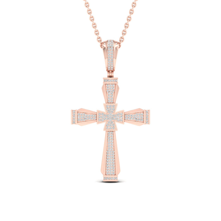 Romantic 10k Rose Gold 0.50CT Lab Diamond Pendant Necklace