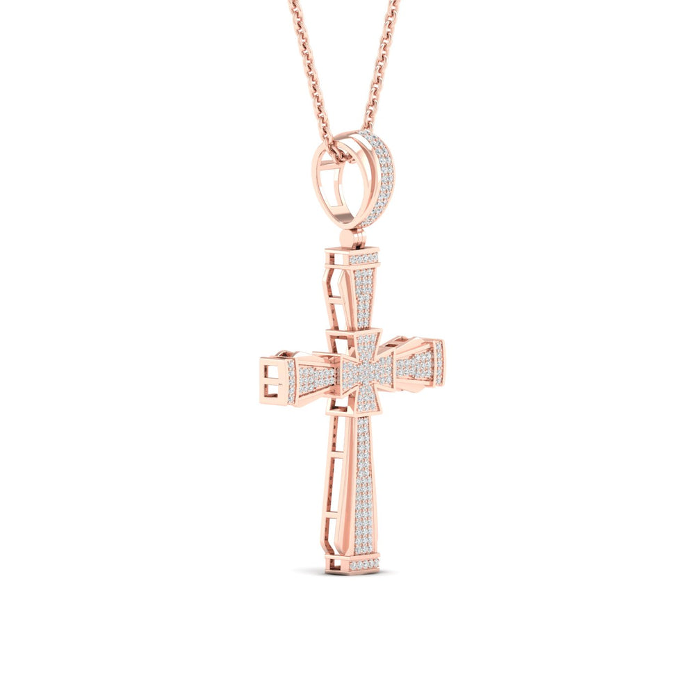 Romantic 10k Rose Gold 0.50CT Lab Diamond Pendant Necklace