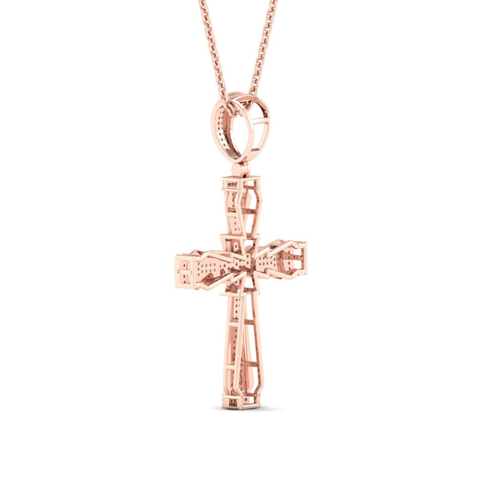 Romantic 10k Rose Gold 0.50CT Lab Diamond Pendant Necklace