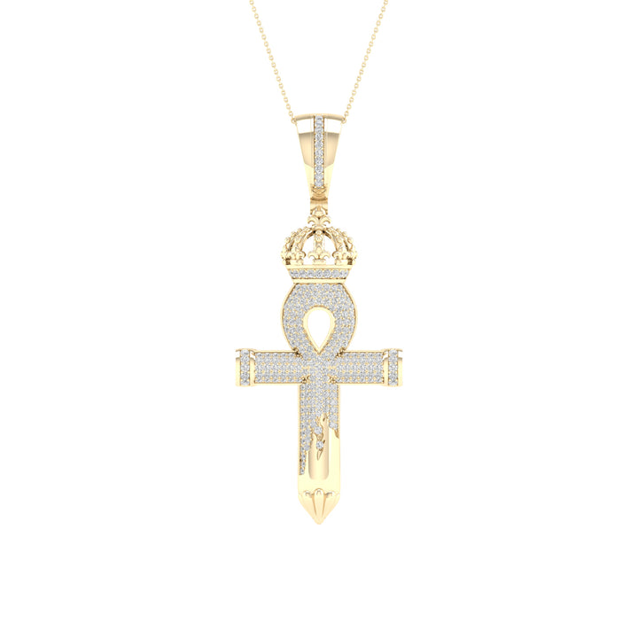 10k Yellow Gold 0.50CT Lab Diamond Religious Pendant