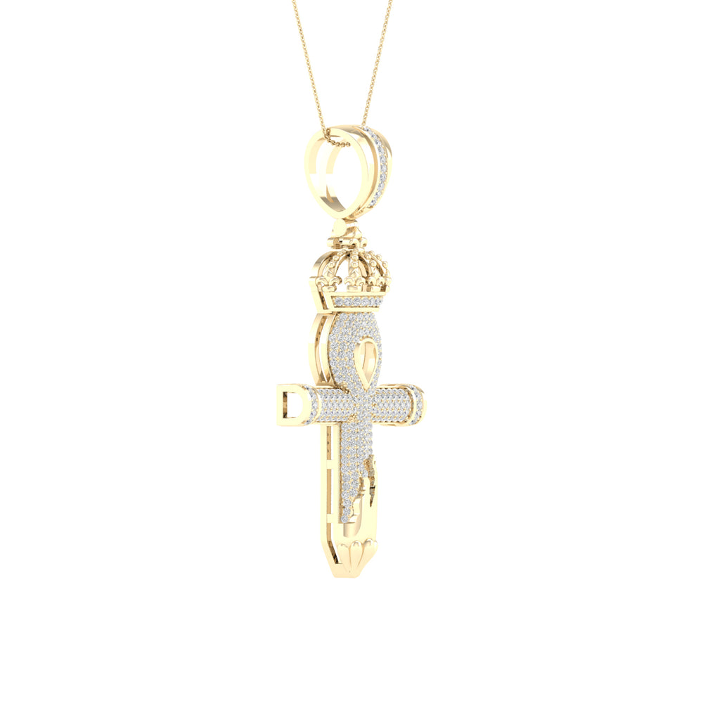 10k Yellow Gold 0.50CT Lab Diamond Religious Pendant