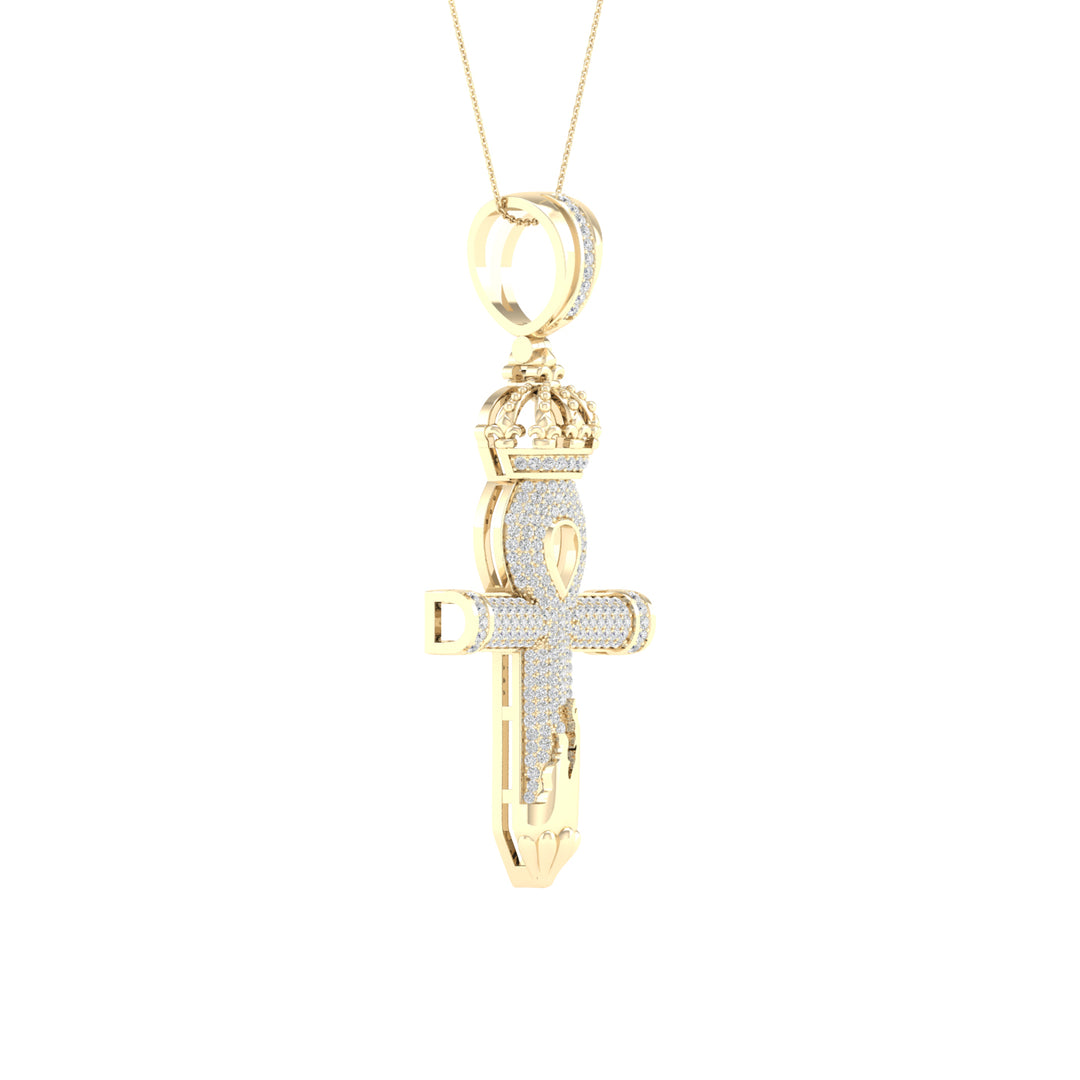 10k Yellow Gold 0.50CT Lab Diamond Religious Pendant